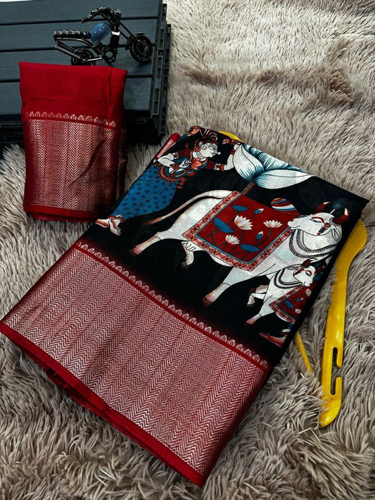 Black soft dola saree