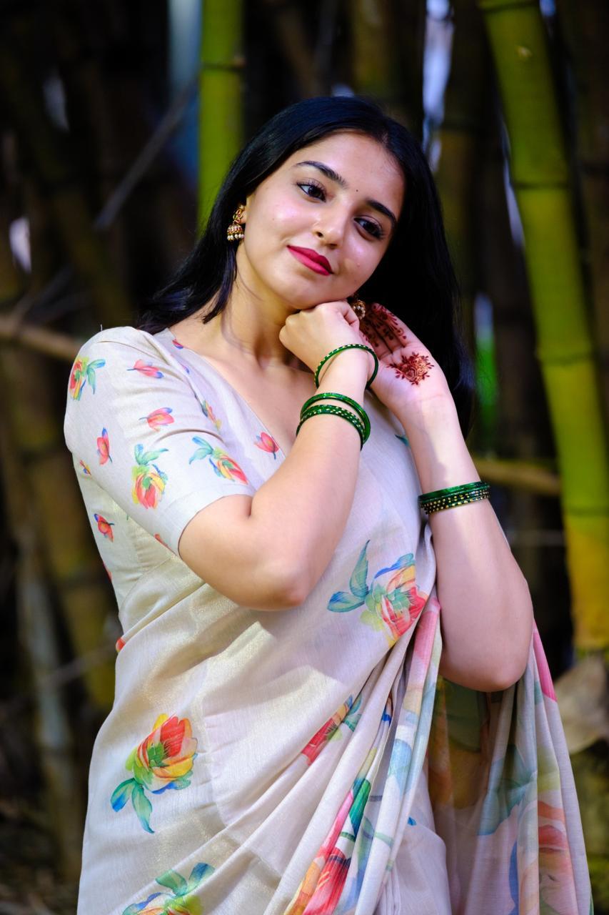 White Tissue Cotton Saree