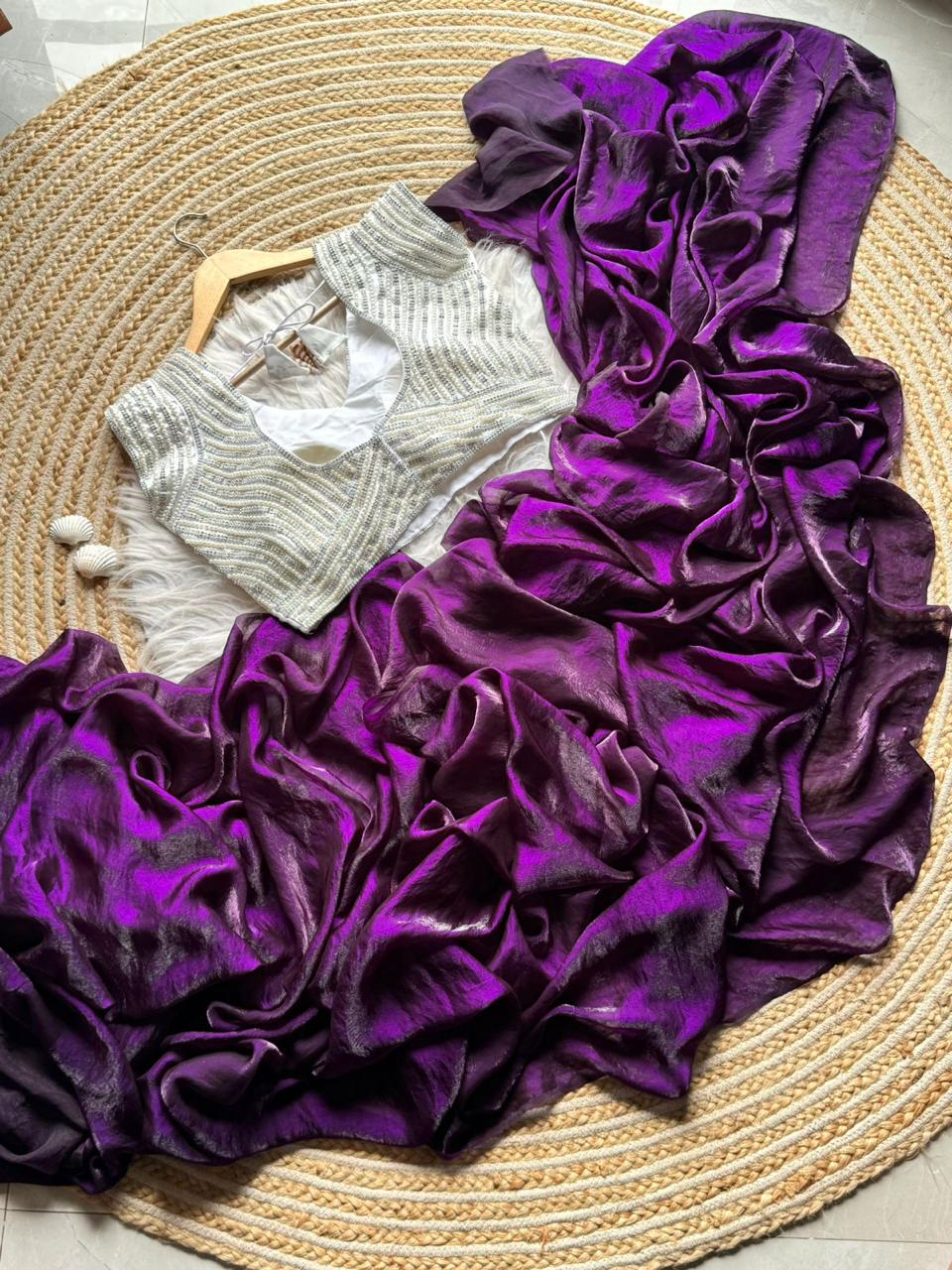soft space silk with pearl blouse