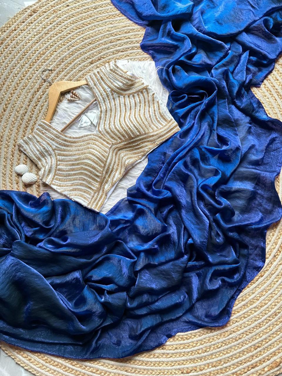 soft space silk with pearl blouse