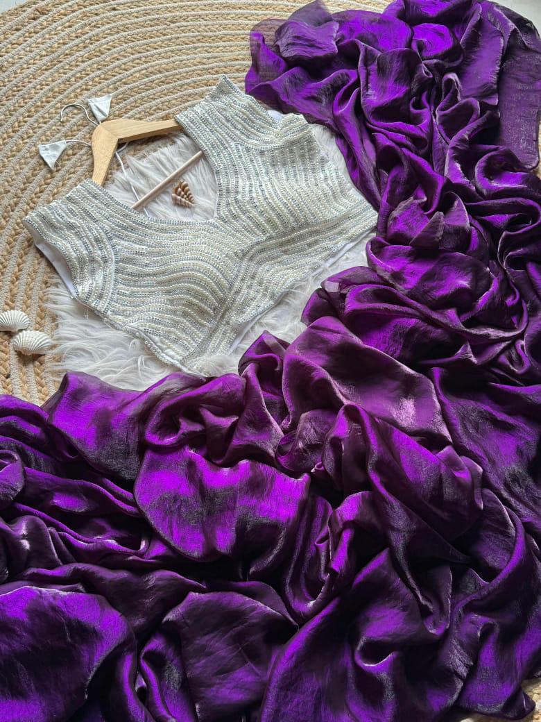 soft space silk with pearl blouse