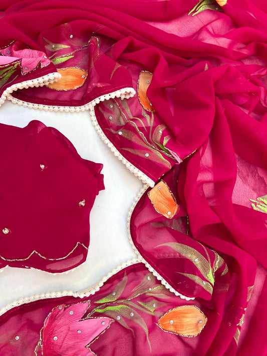 Pure Georgette saree