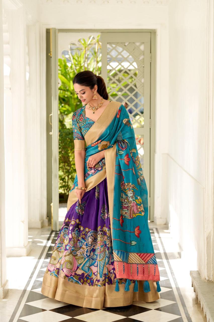 kalamkari half saree