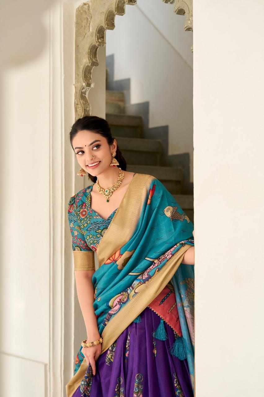 kalamkari half saree