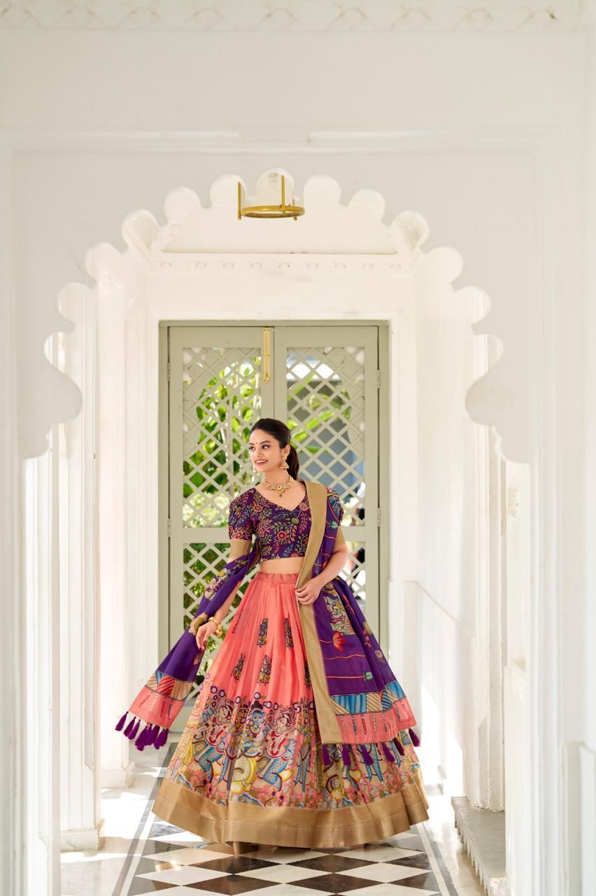 kalamkari half saree