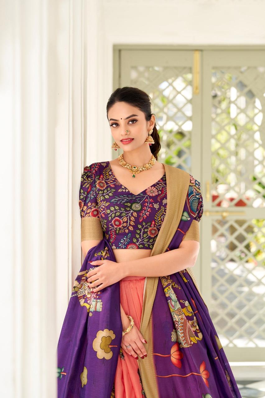 kalamkari half saree