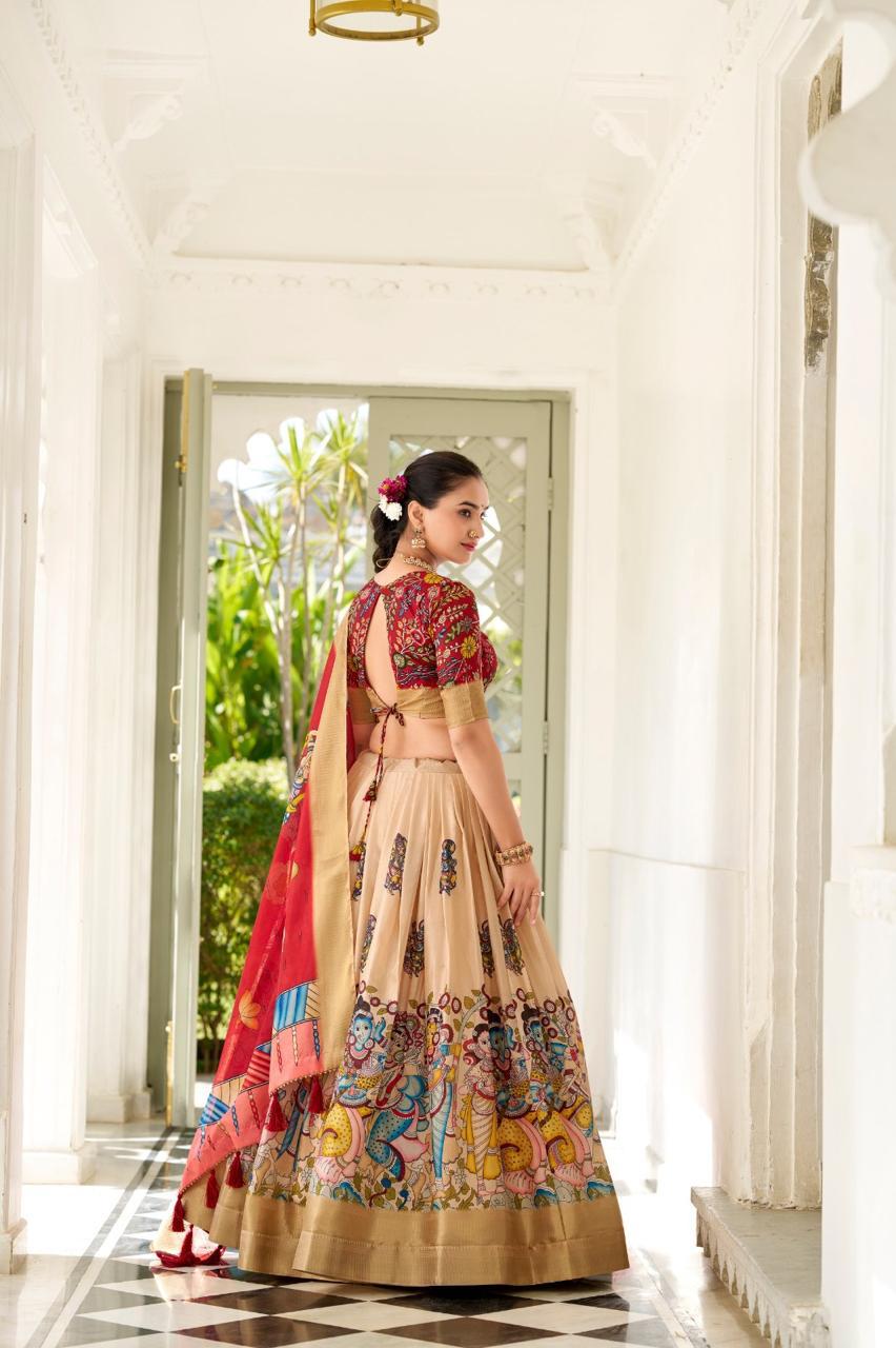 kalamkari half saree