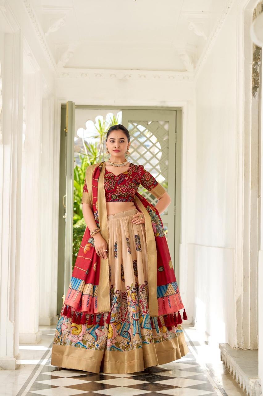 kalamkari half saree