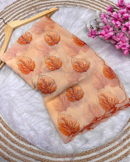 Pure Georgette Handwork Saree