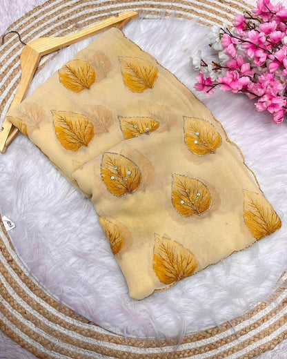 Pure Georgette Handwork Saree