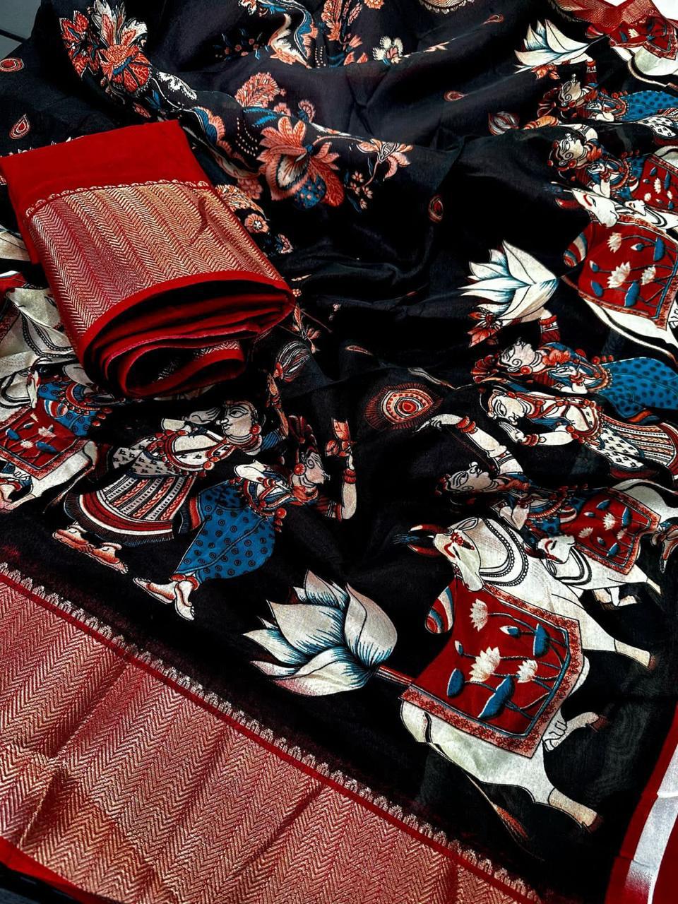 Black soft dola saree