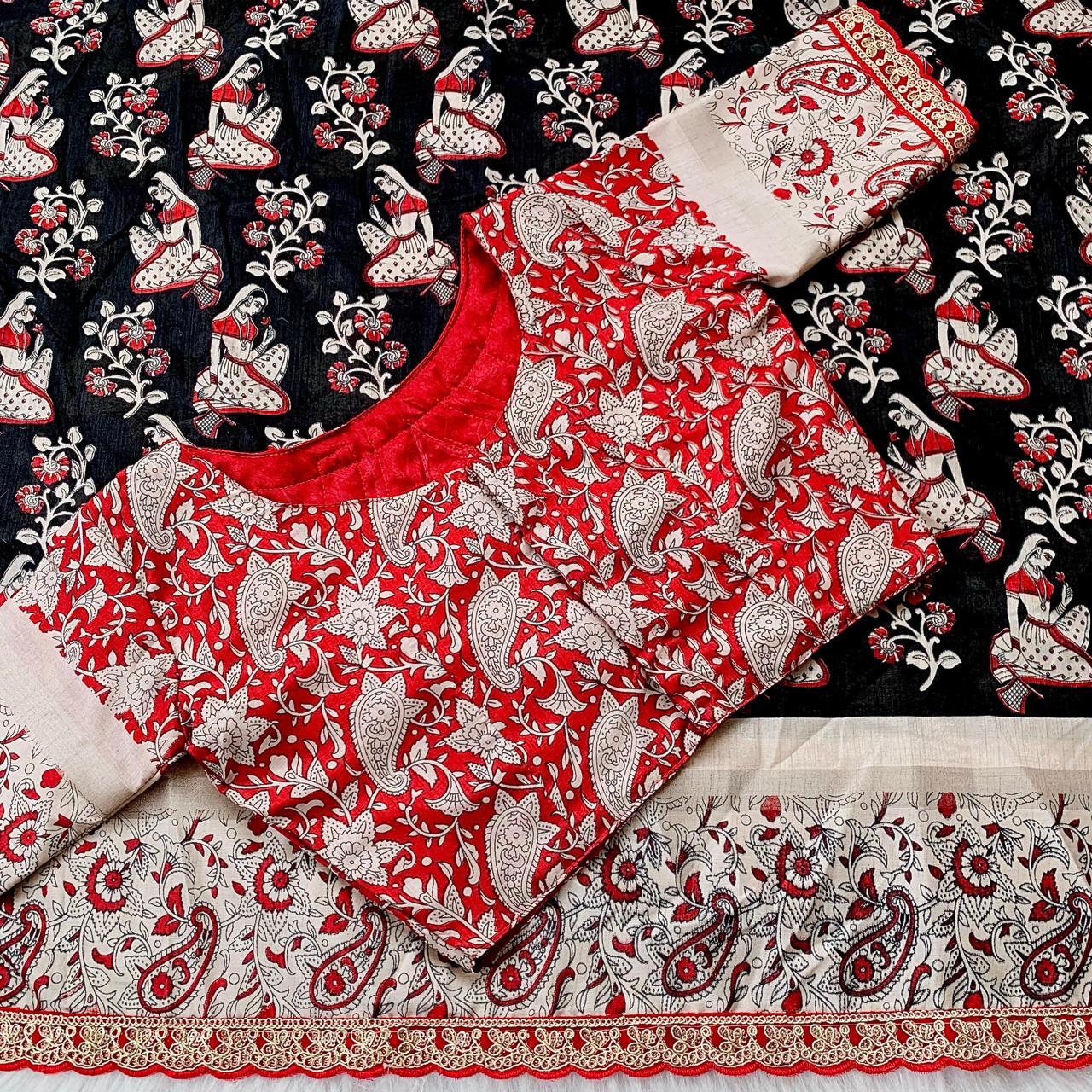 Soft Cotton Silk with Kalamkari saree