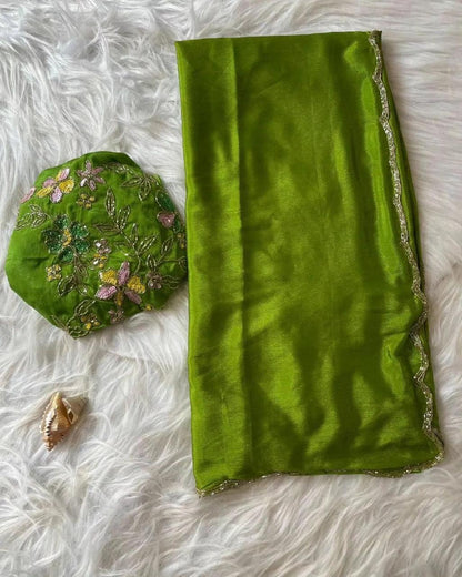 Pure Soft Chinon Silk Saree