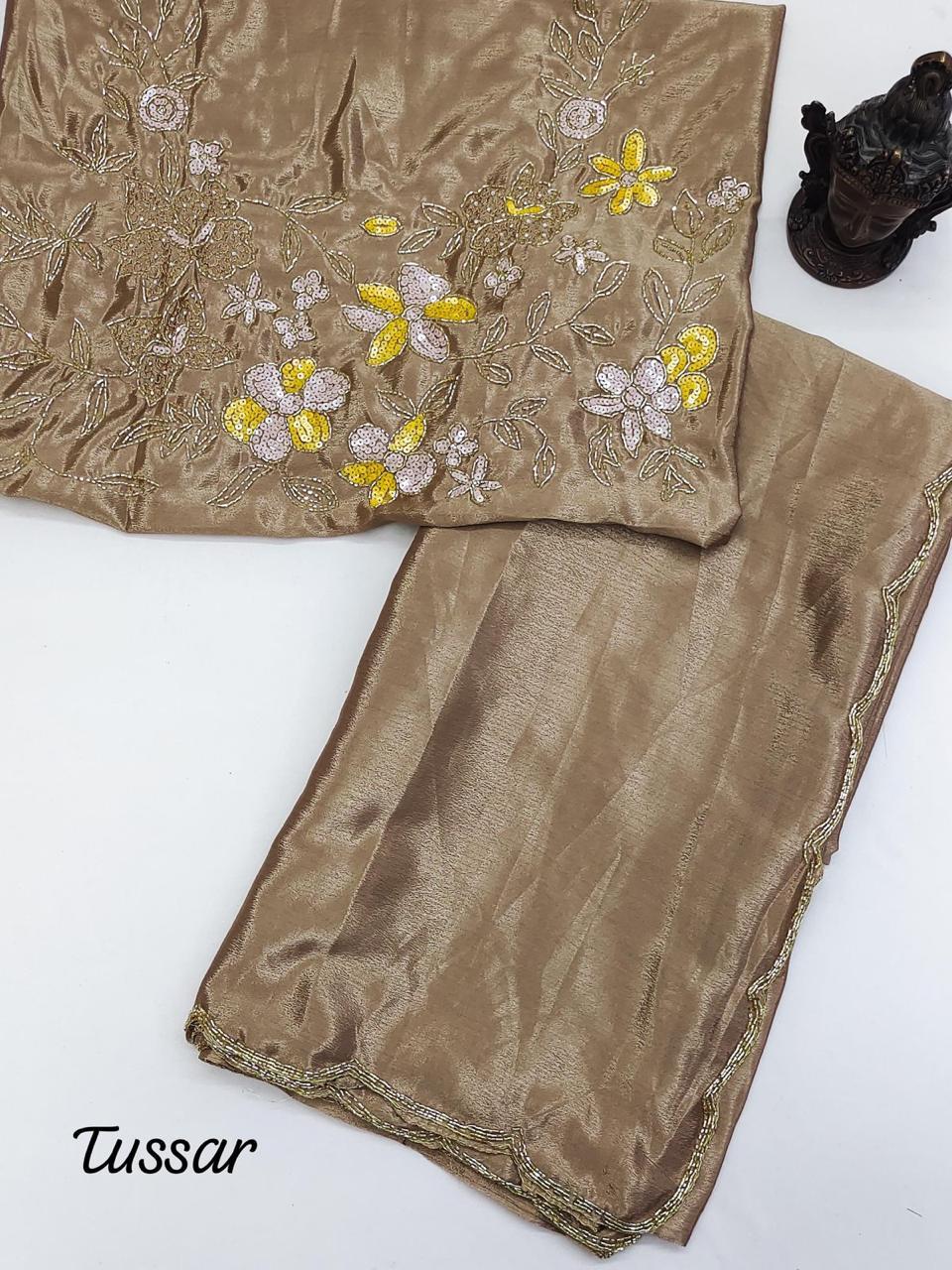 Pure Soft Chinon Silk Saree