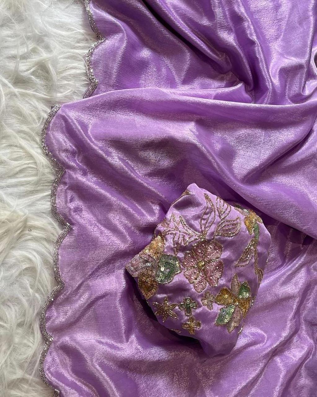 Pure Soft Chinon Silk Saree