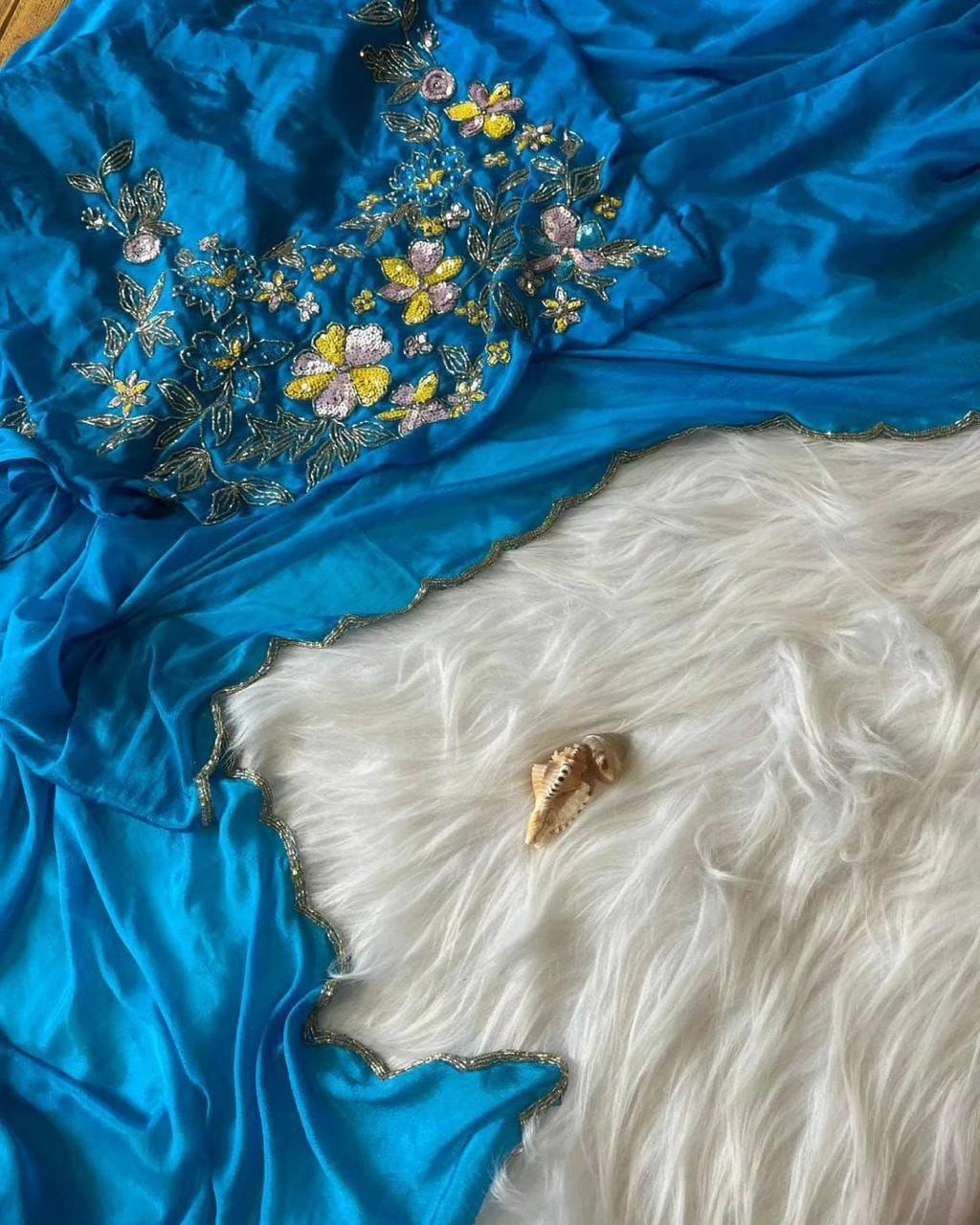Pure Soft Chinon Silk Saree