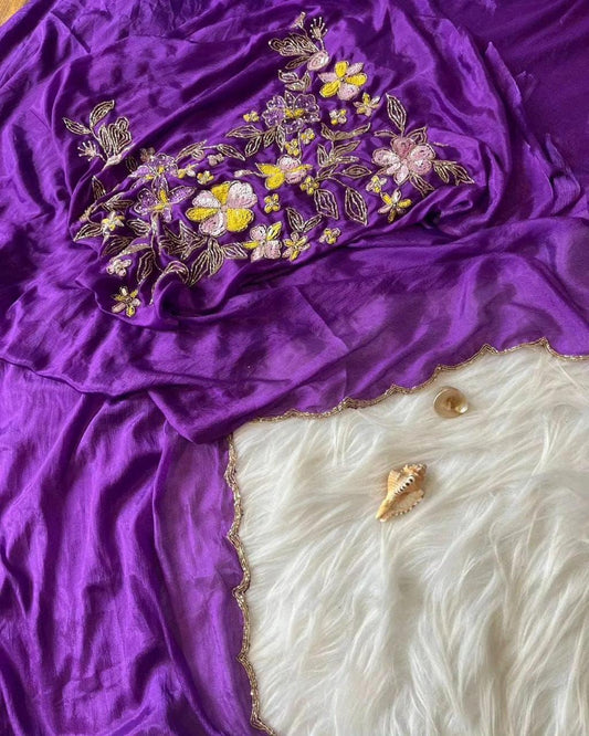 Pure Soft Chinon Silk Saree