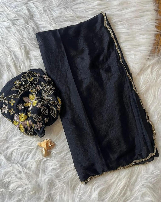 Pure Soft Chinon Silk Saree