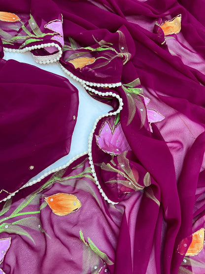 Pure Georgette saree