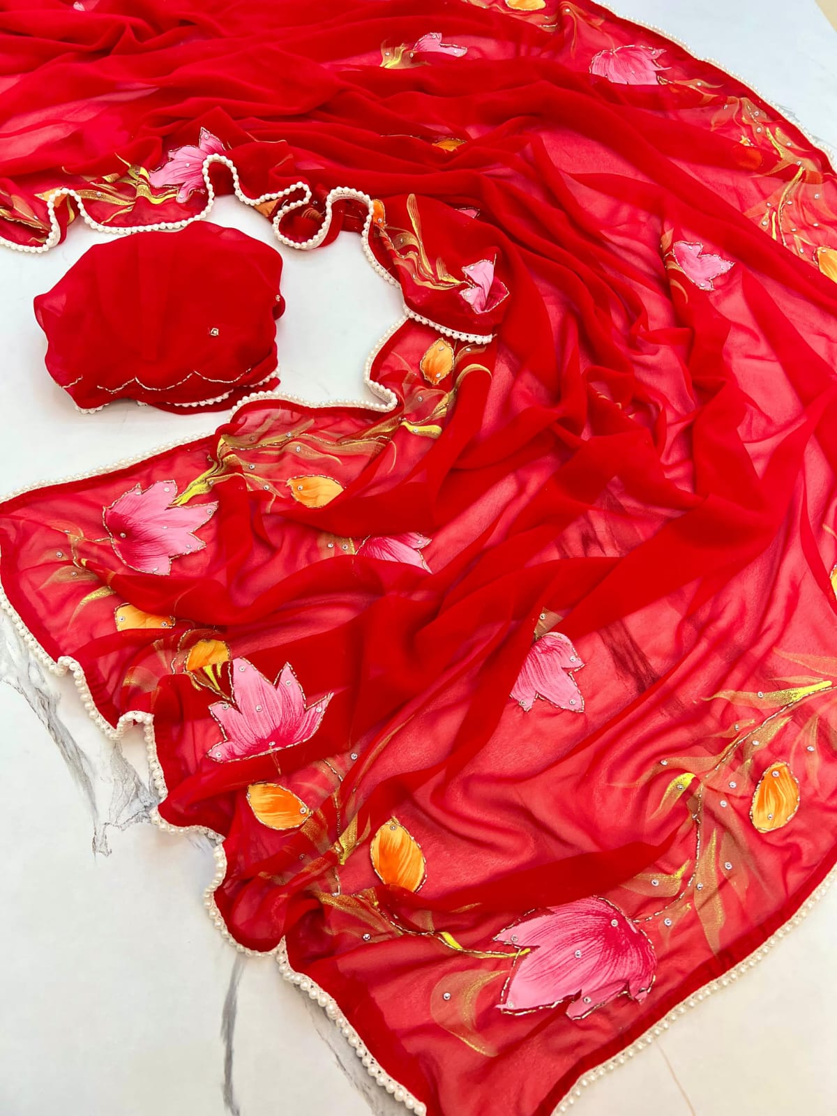 Pure Georgette saree