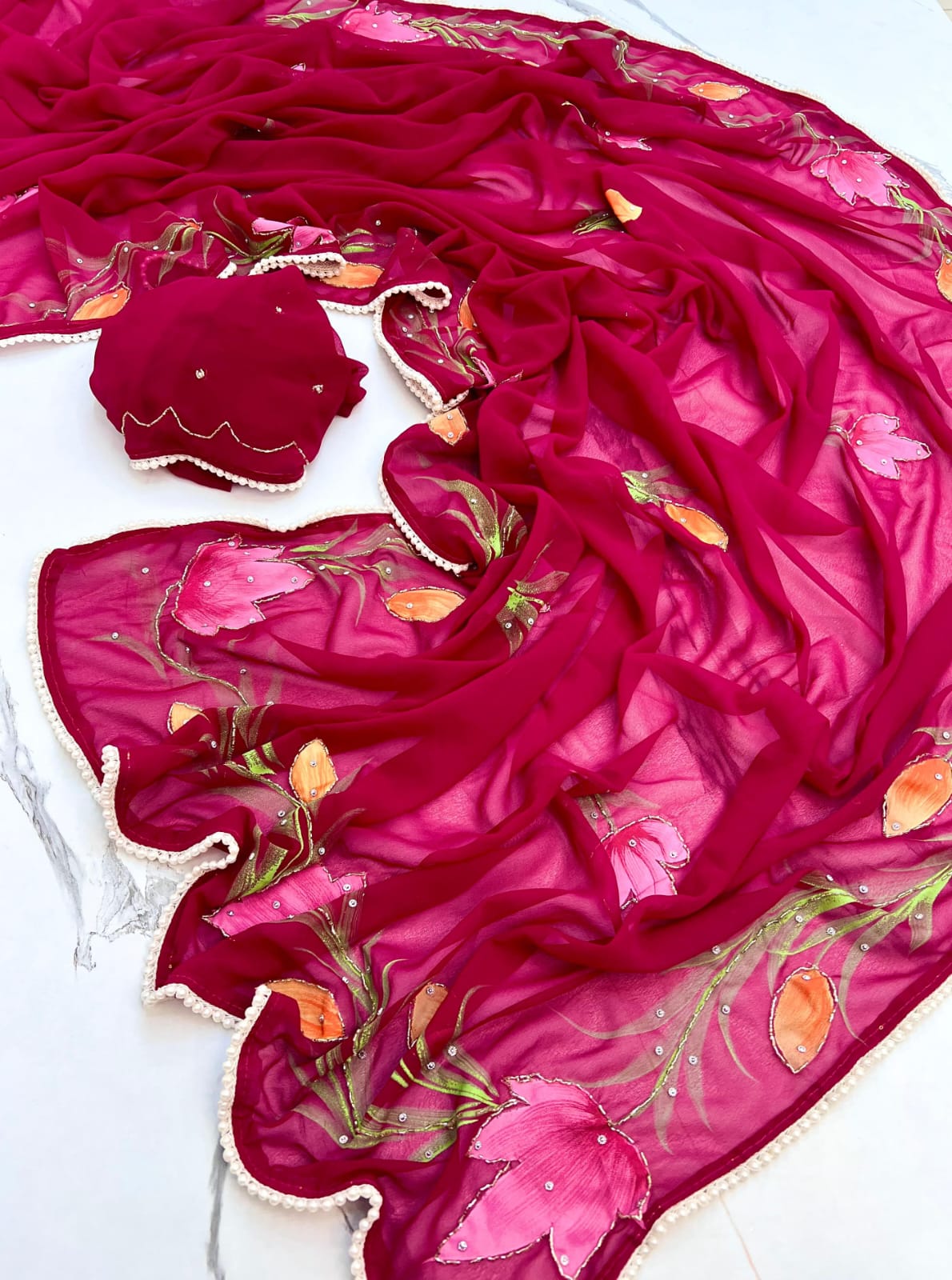 Pure Georgette saree
