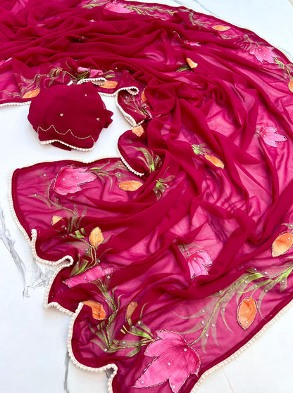 Pure Georgette saree