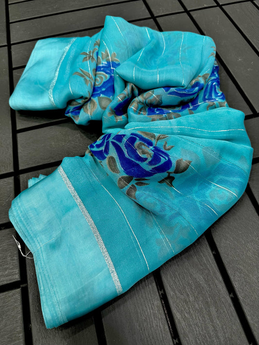 Heavy Georgette Mill Print Saree